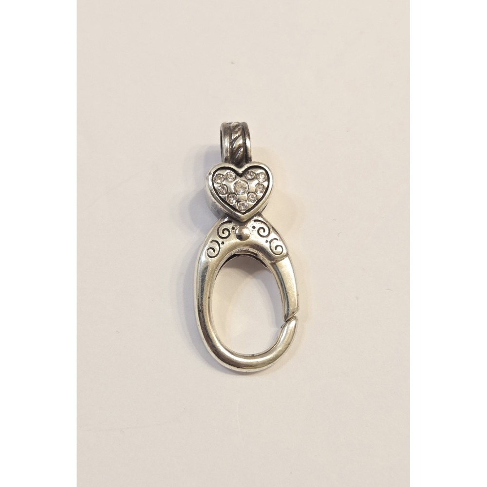 Brighton Reversible ABC Pave Heart Charm Collector Pendant